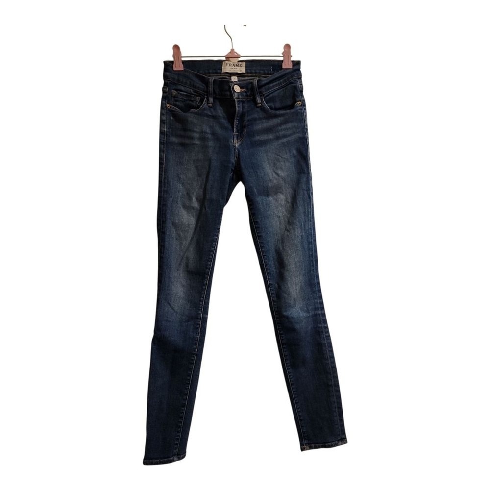 Frame Skinny Jeans Women 26 Blue Dark Wash Designer Classic - Picture 2 of 10